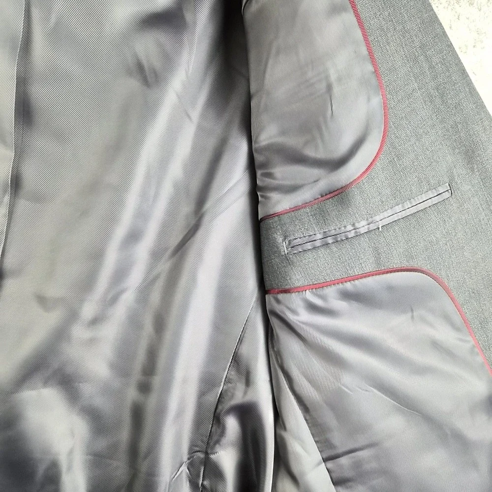 Pronto Uomo Blazer Jacket Mens 46 Gray Wool Blend 2 Buttons Sport Coat‎ Formal
